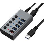 Изображение Концентратор HUB USB 3.0 Dynamode DM-UH-P405-G Grey, USB-A -> 4*USB3.0 Data + USB3.0 QC, БП 2.5А/12В #2 Фото Концентратор HUB USB 3.0 Dynamode DM-UH-P405-G Grey, USB-A -> 4*USB3.0 Data + USB3.0 QC, БП 2.5А/12В #2