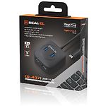 Фото Концентратор HUB USB 3.0 REAL-EL CQ-407 Black (EL123110011), 4 ports, до 5Гбіт/с #1