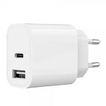 Изображение Сетевое ЗУ Gembird TA-UC-2AC12-01 USB-A+Type-C, 5V/2.4A Фото Сетевое ЗУ Gembird TA-UC-2AC12-01 USB-A+Type-C, 5V/2.4A