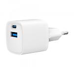 Изображение Сетевое ЗУ Gembird TA-UC-PDQC20-W-01 USB-A+Type-C, QC3.0, PD 20W Фото Сетевое ЗУ Gembird TA-UC-PDQC20-W-01 USB-A+Type-C, QC3.0, PD 20W