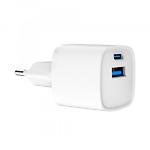 Изображение Сетевое ЗУ Gembird TA-UC-PDQC20-W-01 USB-A+Type-C, QC3.0, PD 20W #2 Фото Сетевое ЗУ Gembird TA-UC-PDQC20-W-01 USB-A+Type-C, QC3.0, PD 20W #2