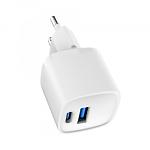 Изображение Сетевое ЗУ Gembird TA-UC-PDQC20-W-01 USB-A+Type-C, QC3.0, PD 20W #4 Фото Сетевое ЗУ Gembird TA-UC-PDQC20-W-01 USB-A+Type-C, QC3.0, PD 20W #4