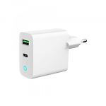 Изображение Сетевое ЗУ Gembird TA-UC-PDQC20L-W-01 USB-A+Type-C, QC3.0, PD 20W Фото Сетевое ЗУ Gembird TA-UC-PDQC20L-W-01 USB-A+Type-C, QC3.0, PD 20W