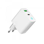 Изображение Сетевое ЗУ Gembird TA-UC-PDQC20L-W-01 USB-A+Type-C, QC3.0, PD 20W #2 Фото Сетевое ЗУ Gembird TA-UC-PDQC20L-W-01 USB-A+Type-C, QC3.0, PD 20W #2