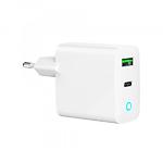 Изображение Сетевое ЗУ Gembird TA-UC-PDQC20L-W-01 USB-A+Type-C, QC3.0, PD 20W #4 Фото Сетевое ЗУ Gembird TA-UC-PDQC20L-W-01 USB-A+Type-C, QC3.0, PD 20W #4