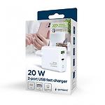Изображение Сетевое ЗУ Gembird TA-UC-PDQC20L-W-01 USB-A+Type-C, QC3.0, PD 20W #6 Фото Сетевое ЗУ Gembird TA-UC-PDQC20L-W-01 USB-A+Type-C, QC3.0, PD 20W #6
