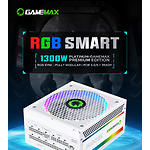 Фото Блок питания GAMEMAX RGB-1300 WH ATX3.0 PCIE5.0 1300W модульный, 80Plus Platinum, RGB smart, fan 140 #11