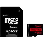 microSD XC 256 GB APACER Class10 UHS-I V10 A1 (AP256GMCSX10UB-R) с переходником SD, R100MB/s - фото