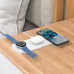 Изображение Беспроводное Wireless ЗУ HOCO CQ6 3-in-1 White (6942007612036) 3-15W fast charger SAM Watch #4 Фото Беспроводное Wireless ЗУ HOCO CQ6 3-in-1 White (6942007612036) 3-15W fast charger SAM Watch #4