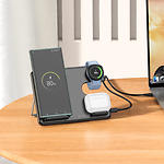 Изображение Беспроводное Wireless ЗУ HOCO CQ2 3-in-1 Black (6942007602327) 3-15W fast charger SAM Watch #6 Фото Беспроводное Wireless ЗУ HOCO CQ2 3-in-1 Black (6942007602327) 3-15W fast charger SAM Watch #6