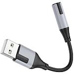 Фото Звуковой переходник BOROFONE BV19 (6941991108358) Black-Grey USB-A male на 3.5mm female Audio #3