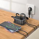 Фото Фильтр-удлинитель сетевой HOCO NS7 1.1м Black, 1-EU, CHARGER USB-C+2*USB-A, QC,PD20W (6942007623957) #7