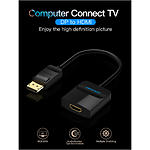 Фото Переходник Vention (HBGBB) Adapter Black 0.15м, DP Male -> HDMI Female, 4K 30Hz #1