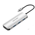 Концентратор HUB USB 3.1 Vention (TOJHB) 0.15м Type-C --> HDMI+3*USB3.0+Type-C PD+SD/TF - фото