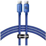 Кабель Baseus CAJY000603 Crystal Shine Fast Charging Data Cable Type-C/Type-C, 1.2м, Blue, 100W - фото