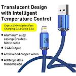 Изображение Кабель Baseus CAJY000103 Crystal Shine Fast Charging Data Cable USB/Lightning, 2м, Blue, 2.4A #2 Фото Кабель Baseus CAJY000103 Crystal Shine Fast Charging Data Cable USB/Lightning, 2м, Blue, 2.4A #2