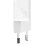 Изображение Сетевое ЗУ Baseus CCGN070502 White, GAN5 Fast Charger Type-C, 30W Фото Сетевое ЗУ Baseus CCGN070502 White, GAN5 Fast Charger Type-C, 30W