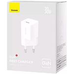 Изображение Сетевое ЗУ Baseus CCGN070502 White, GAN5 Fast Charger Type-C, 30W #1 Фото Сетевое ЗУ Baseus CCGN070502 White, GAN5 Fast Charger Type-C, 30W #1