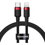 Изображение Кабель Baseus CATLKLF-91 Cafule Type-C/Lightning, 1м, Red+Black, 20W Фото Кабель Baseus CATLKLF-91 Cafule Type-C/Lightning, 1м, Red+Black, 20W