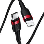 Изображение Кабель Baseus CATLKLF-91 Cafule Type-C/Lightning, 1м, Red+Black, 20W #3 Фото Кабель Baseus CATLKLF-91 Cafule Type-C/Lightning, 1м, Red+Black, 20W #3