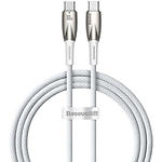 Кабель Baseus CADH000702 Glimmer Fast Charg Data Cable Type-C/Type-C, 1м, White, 100W - фото