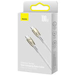 Фото Кабель Baseus CADH000702 Glimmer Fast Charg Data Cable Type-C/Type-C, 1м, White, 100W #1
