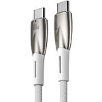 Фото Кабель Baseus CADH000702 Glimmer Fast Charg Data Cable Type-C/Type-C, 1м, White, 100W #5
