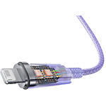 Изображение Кабель Baseus CATS010005 Explorer Temperature Control Fast Charging USB-A/Lightning 1м, 2.4A, Purple #4 Фото Кабель Baseus CATS010005 Explorer Temperature Control Fast Charging USB-A/Lightning 1м, 2.4A, Purple #4