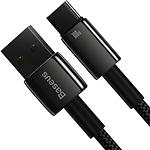 Фото Кабель Baseus CAWJ000001 Tungsten Gold, USB-A/Type-C, 1м, 100W, Black #4