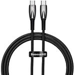 Кабель Baseus CADH000701 Glimmer Fast Charg Data Cable Type-C/Type-C, 1м, Black,100W - фото