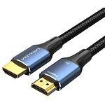 Кабель Vention (ALGLH) 2м, HDMI to HDMI, v2.1, 8K UHD, Cotton Braided Blue Aluminum Alloy - фото