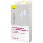 Изображение Кабель Baseus CATS010003 Explorer Temperature Control Fast Charging USB-A/Lightning 1м, 2.4A, Blue #1 Фото Кабель Baseus CATS010003 Explorer Temperature Control Fast Charging USB-A/Lightning 1м, 2.4A, Blue #1
