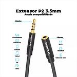 Фото Кабель Vention (BHBBF), Black Audio Extension cable 1м, 3.5мм 3pin джек/3.5мм 3pin разъем #4