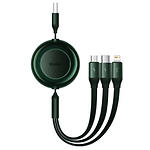 фото Кабель Baseus CAMJ010006 Bright Mirror 3-in-1 USB-A/Lightning+Micro+Type-C, 1.1м, Green, 3.5A