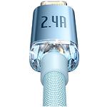 Изображение Кабель Baseus CAJY001103 Crystal Shine Fast Charging Data Cable USB/Lightning, 1.2м, Blue, 2.4A #4 Фото Кабель Baseus CAJY001103 Crystal Shine Fast Charging Data Cable USB/Lightning, 1.2м, Blue, 2.4A #4