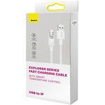 Изображение Кабель Baseus CATS010002 Explorer Temperature Control Fast Charging USB-A/Lightning 1м, 2.4A, White #1 Фото Кабель Baseus CATS010002 Explorer Temperature Control Fast Charging USB-A/Lightning 1м, 2.4A, White #1