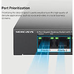 Фото Коммутатор Mercusys MS108GP, Switch 8-port 10/100/1000, 7* PoE+ #6