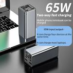 Фото Внешний аккумулятор Power Bank ATRIA WPD-65, 20000mAh, 65W PD2.0, 2*USB-A + 2*USB-C laptop, Black #2