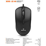 Фото Мышка REAL-EL RM-214 Black (EL123200039), USB, 2 key, 1 Wheel, 800dpi, Silent click #1