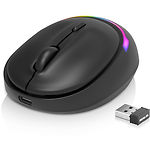 Изображение Мышка REAL-EL RM-440W Wireless/BT Black (EL123200045) Type-C, аккумулятор, подсветка Фото Мышка REAL-EL RM-440W Wireless/BT Black (EL123200045) Type-C, аккумулятор, подсветка