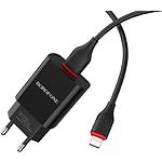 Сетевое ЗУ BOROFONE BA20A Black (BA20ALB) 1*USB-A, 2.1A + Cable Lightning - фото