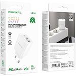 Изображение Сетевое ЗУ BOROFONE BN9 White (6974443388169) 2*USB-C, QC3.0, PD 35W #3 Фото Сетевое ЗУ BOROFONE BN9 White (6974443388169) 2*USB-C, QC3.0, PD 35W #3