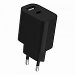 Изображение Сетевое ЗУ Gembird TA-UC-2AC12-01-BK USB-A+Type-C, 5V/2.4A #2 Фото Сетевое ЗУ Gembird TA-UC-2AC12-01-BK USB-A+Type-C, 5V/2.4A #2