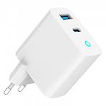 Изображение Сетевое ЗУ Gembird TA-UC-PDQC30L-W-01 USB-A+Type-C, QC3.0, PD30W #1 Фото Сетевое ЗУ Gembird TA-UC-PDQC30L-W-01 USB-A+Type-C, QC3.0, PD30W #1