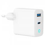 Изображение Сетевое ЗУ Gembird TA-UC-PDQC30L-W-01 USB-A+Type-C, QC3.0, PD30W #3 Фото Сетевое ЗУ Gembird TA-UC-PDQC30L-W-01 USB-A+Type-C, QC3.0, PD30W #3