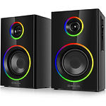 Изображение Акустическая система REAL-EL S-410 Black (EL121200016) 2x6W, деревянный корпус, BT, RGB Фото Акустическая система REAL-EL S-410 Black (EL121200016) 2x6W, деревянный корпус, BT, RGB