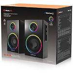 Изображение Акустическая система REAL-EL S-410 Black (EL121200016) 2x6W, деревянный корпус, BT, RGB #1 Фото Акустическая система REAL-EL S-410 Black (EL121200016) 2x6W, деревянный корпус, BT, RGB #1