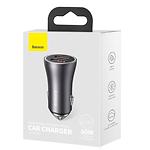 Изображение Автомобильное ЗУ Baseus CGJM000013 Grey, Golden Contactor Max Dual 2* USB-A, 60W #1 Фото Автомобильное ЗУ Baseus CGJM000013 Grey, Golden Contactor Max Dual 2* USB-A, 60W #1