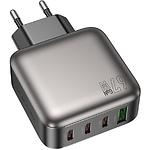 Изображение Сетевое ЗУ BOROFONE BAS57A Black (6941991116285) USB-A + 3*USB-C, QC3.0, PD 67W #4 Фото Сетевое ЗУ BOROFONE BAS57A Black (6941991116285) USB-A + 3*USB-C, QC3.0, PD 67W #4