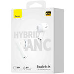 Фото Baseus M2s True Wireless Earphones Bowie White (NGTW350102) Bluetooth гарнитура TWS #1